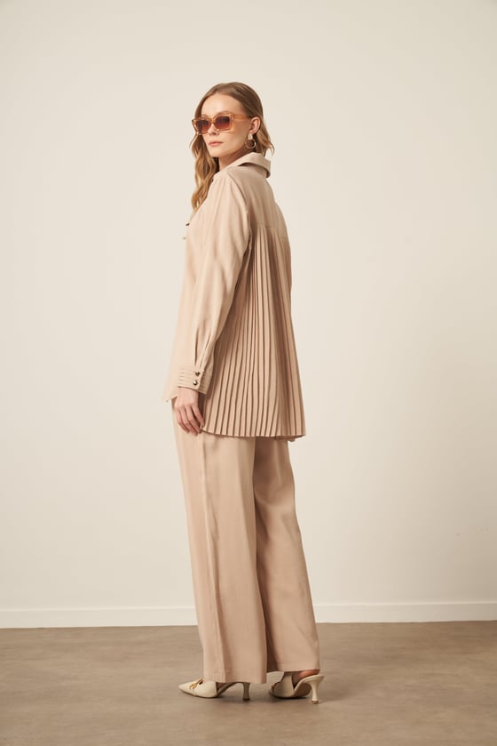 Combinaison Cupra Femme Beige FTZ | Tunique-Pantalon Fluide Chic Anika