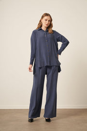 Combinaison Cupra Femme Bleu Marine FTZ | Tunique-Pantalon Chic & Sobriété Anika