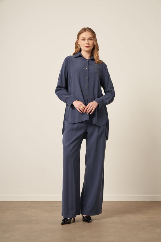 Combinaison Cupra Femme Bleu Marine FTZ | Tunique-Pantalon Chic & Sobriété Anika