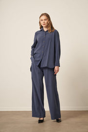 Combinaison Cupra Femme Bleu Marine FTZ | Tunique-Pantalon Chic & Sobriété Anika