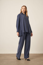 Combinaison Cupra Femme Bleu Marine FTZ | Tunique-Pantalon Chic & Sobriété Anika