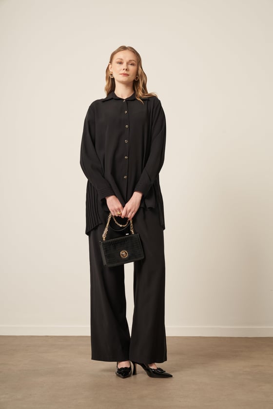 Combinaison Cupra Femme Noire FTZ | Tunique-Pantalon Fluide Élégante Anika