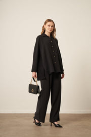 Combinaison Cupra Femme Noire FTZ | Tunique-Pantalon Fluide Élégante Anika