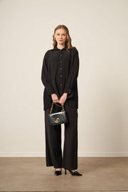 Combinaison Cupra Femme Noire FTZ | Tunique-Pantalon Fluide Élégante Anika