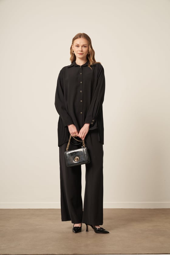 Combinaison Cupra Femme Noire FTZ | Tunique-Pantalon Fluide Élégante Anika