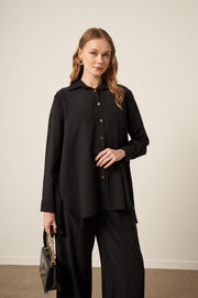 Combinaison Cupra Femme Noire FTZ | Tunique-Pantalon Fluide Élégante Anika