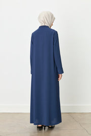 Abaya Nihan Col Juge & Manches Détaillées - Élégance Structurée Femme Voilée | Anika