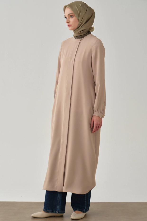Abaya Minimaliste Col Rond Femme Voilée - Élégance Discrète & Confort | Anika