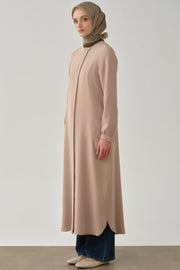 Abaya Minimaliste Col Rond Femme Voilée - Élégance Discrète & Confort | Anika