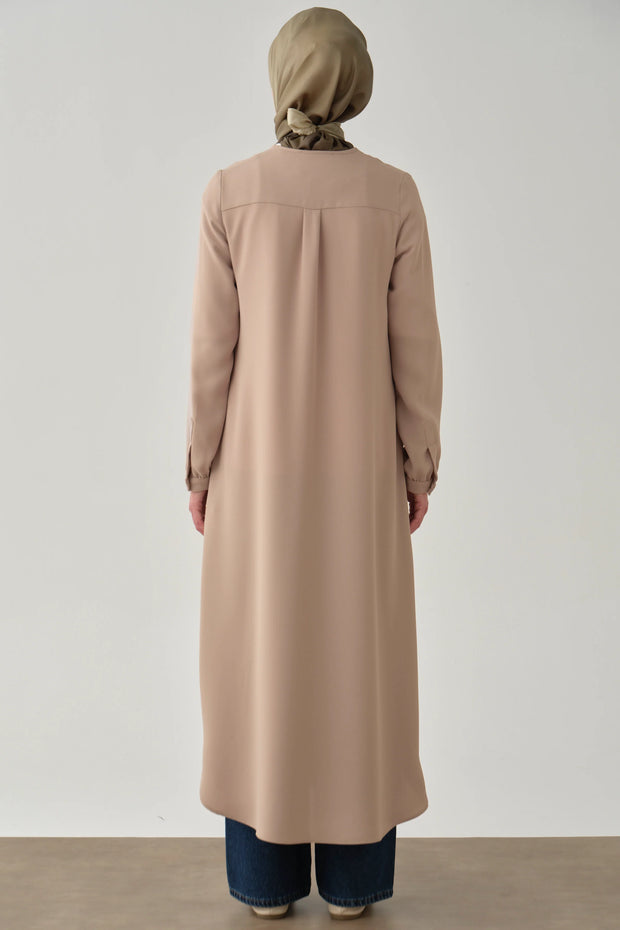 Abaya Minimaliste Col Rond Femme Voilée - Élégance Discrète & Confort | Anika