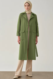 Trench Rayé Col Blazer Femme Voilée - Chic & Urbain  | Anika