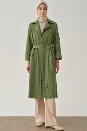 Trench Rayé Col Blazer Femme Voilée - Chic & Urbain  | Anika