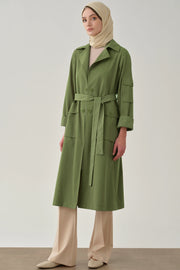 Trench Rayé Col Blazer Femme Voilée - Chic & Urbain  | Anika