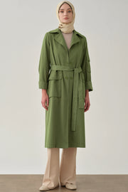 Trench Rayé Col Blazer Femme Voilée - Chic & Urbain  | Anika