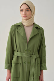 Trench Rayé Col Blazer Femme Voilée - Chic & Urbain  | Anika