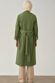 Trench Rayé Col Blazer Femme Voilée - Chic & Urbain  | Anika