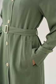 Veste Longue 100% Lyocell à Surpiqûres - Style Minimaliste Chic | Anika